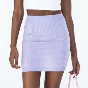 Princess Polly Lavender Knit Ribbed Mini Skirt